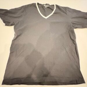 Boohoo black V-Neck Short Sleeve Tee Small